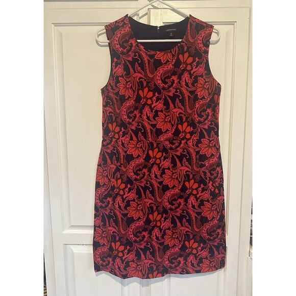 Lands End Colorful Floral Shift Stretch Dress Knee Length Size 12 Pockets - Picture 1 of 13